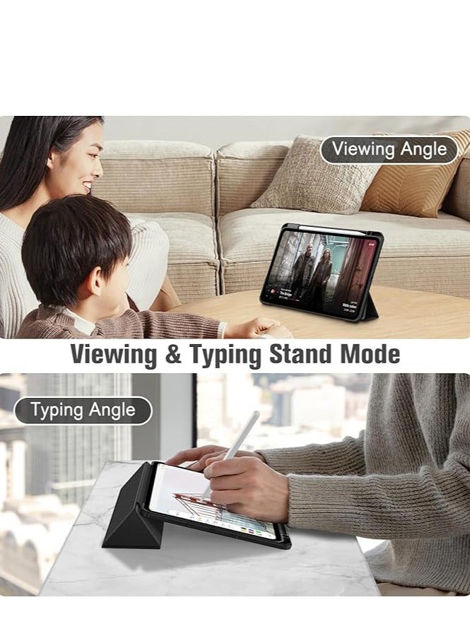 حافظة لجهاز iPad Pro مقاس 11 بوصة M4 (2024) (رقم الموديل: A2836/A2837/A3006) مع حامل قلم، غطاء خلفي شفاف شفاف رفيع مقاوم للصدمات، إيقاظ/سكون تلقائي - Image 5